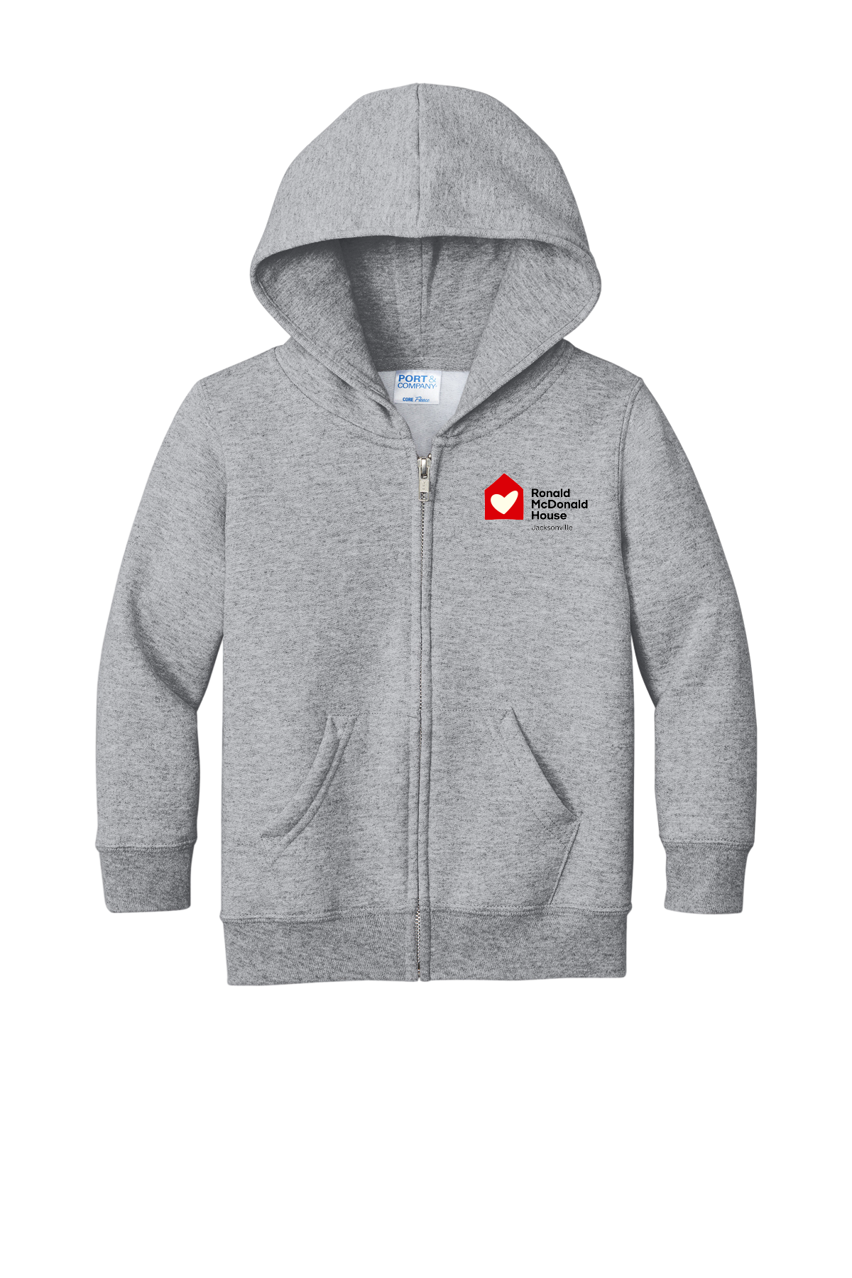 Ronald McDonald House Jacksonville - Port & Co® Toddler Core Fleece Full-Zip Hooded Sweatshirt