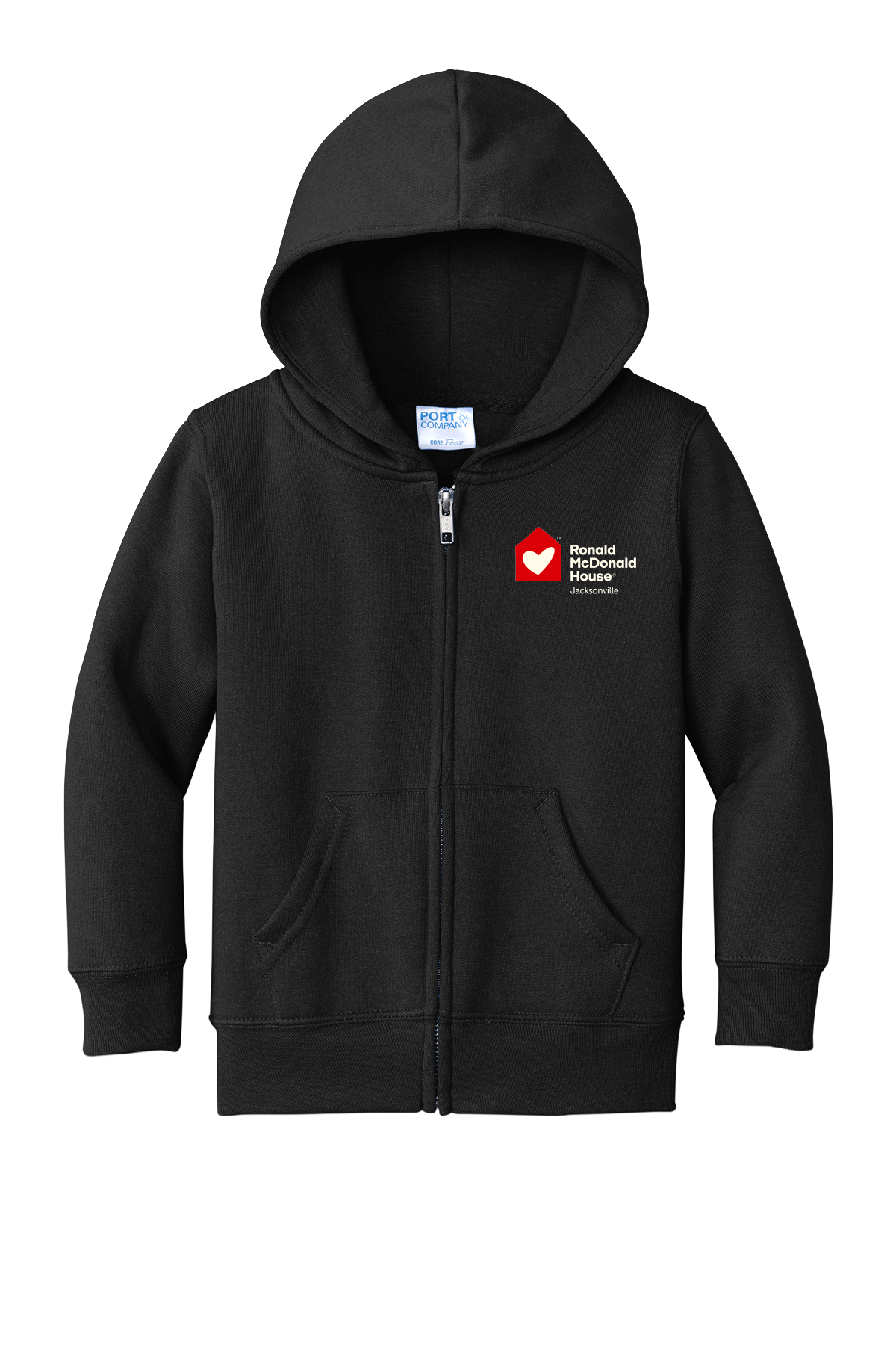 Ronald McDonald House Jacksonville - Port & Co® Toddler Core Fleece Full-Zip Hooded Sweatshirt