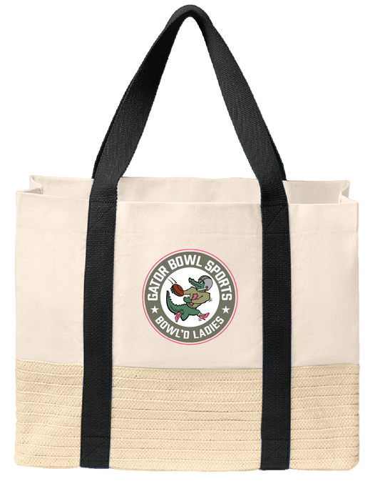 Bowl'd Ladies- Port Authority Straw Market Tote