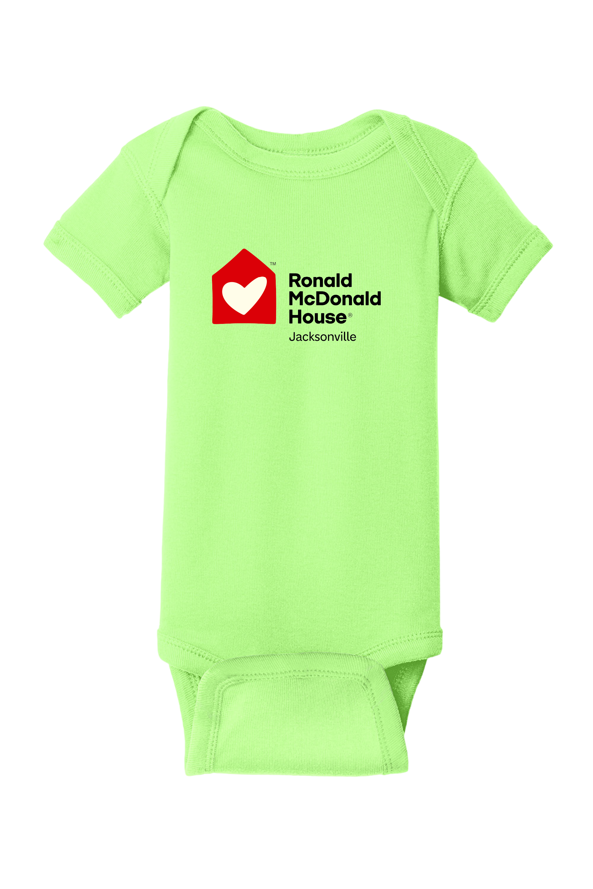 Ronald McDonald House Jacksonville - Rabbit Skins™ Infant Short Sleeve Baby Rib Bodysuit