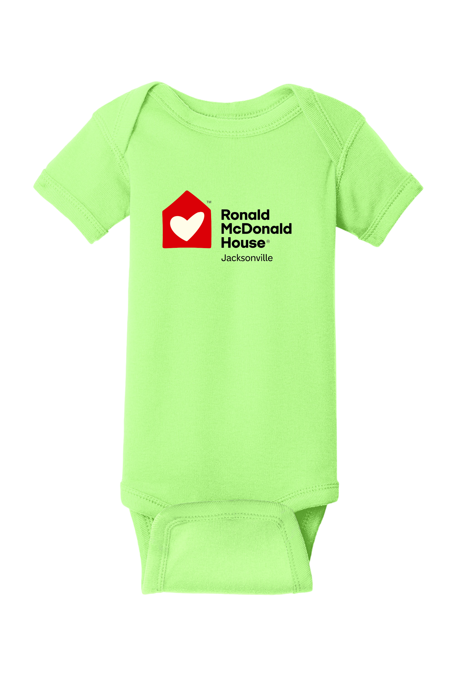 Ronald McDonald House Jacksonville - Rabbit Skins™ Infant Short Sleeve Baby Rib Bodysuit