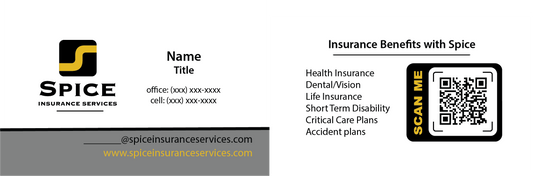 Spice Insurance - Business Cards (QTY 250)